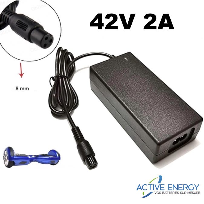 Chargeur électrique pour trottinette HoverBoard - 36V - 2A - 10S