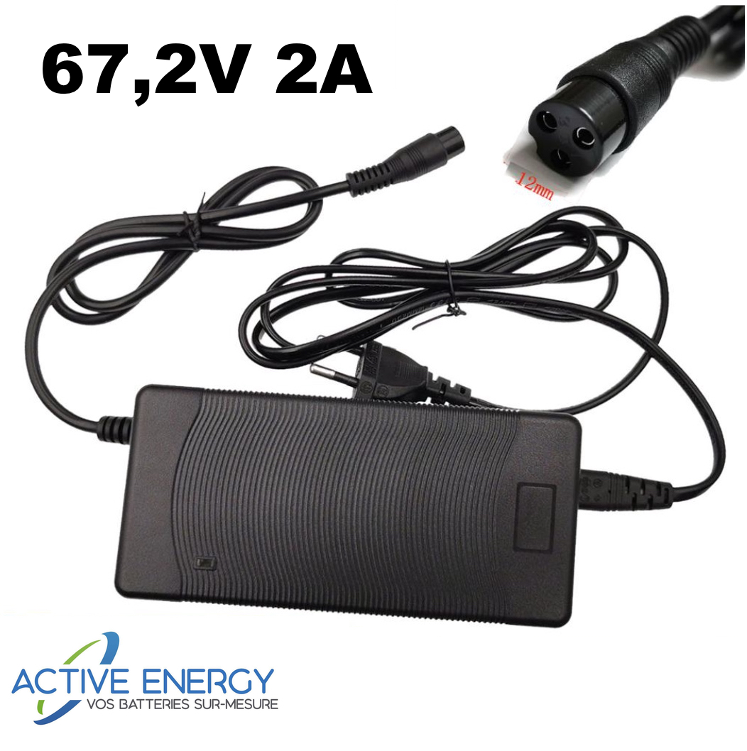 Chargeur électrique pour trottinette Dualtron Thunder de Minimotors - 60V -  2A - 16S