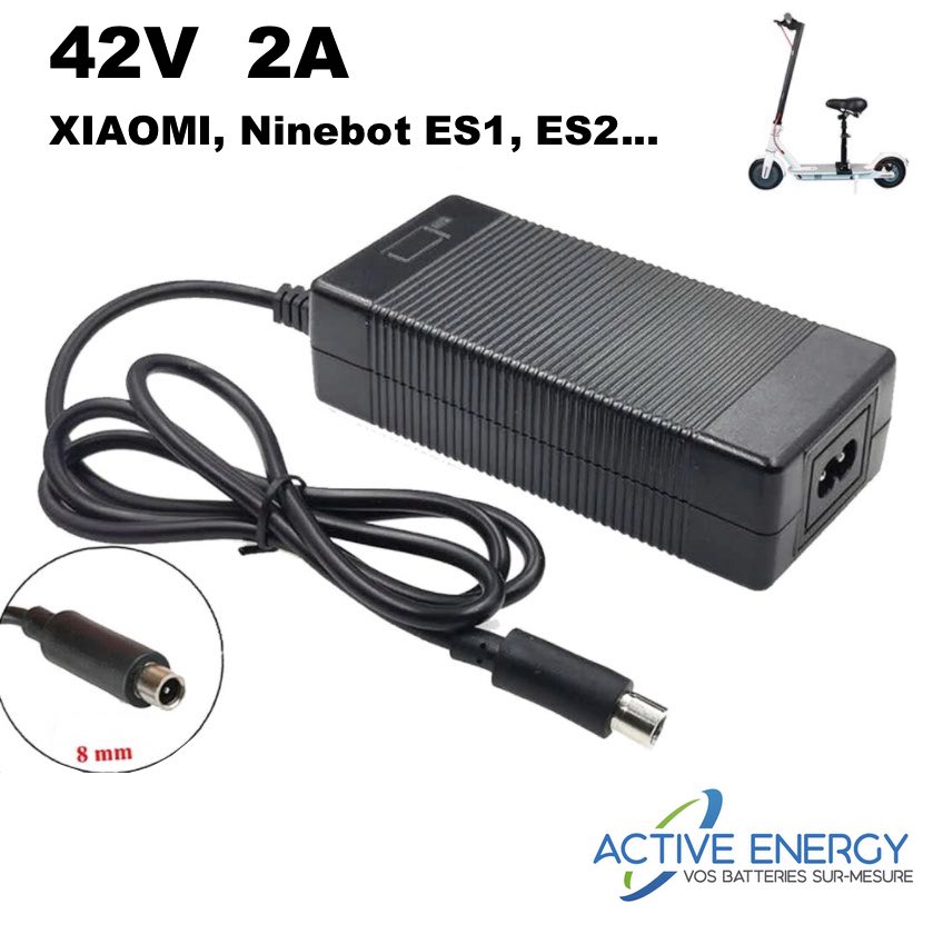 VOLOHAS 42V 2A Chargeur de Batterie de Trottinette pour Xiaomi  M365/1S/Lite/MI 3/Pro/Pro 2, Adaptateur Secteur Alimentation Chargeur pour  Ninebot ES1/ES2/E22/E25 pour Pure Air/Air Pro Scooter, USB : :  Sports et Loisirs